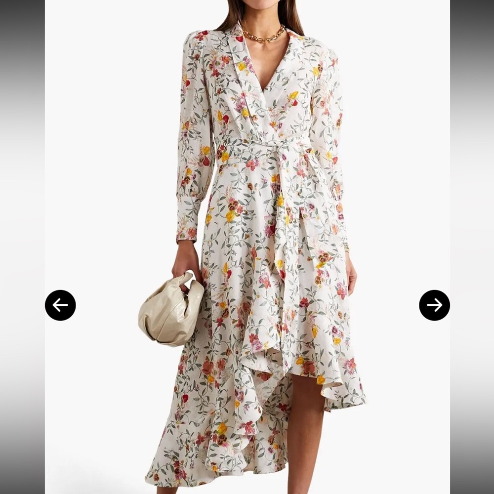 Authentic! Zimmermann Asymmetrical Floral Wrap Dress